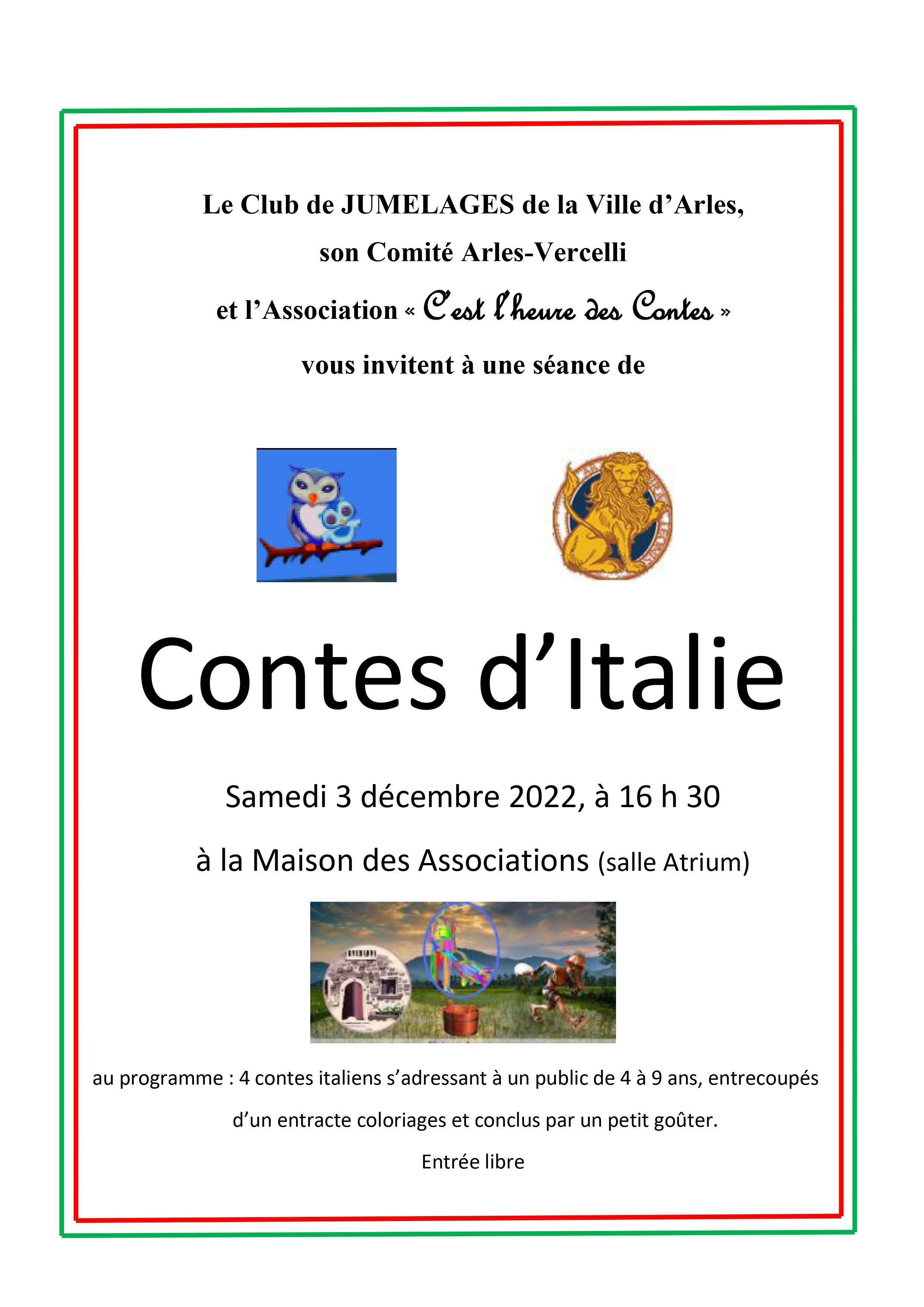 Le jumelage Arles-Vercelli propose des contes d'Italie aux enfants de 4 à 9 ans