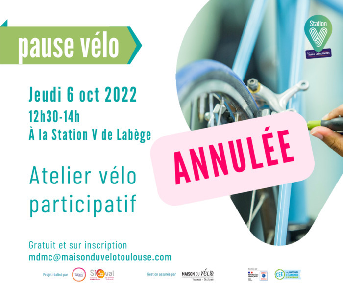 Annulé | Pause vélo 6 octobre 2022 | Atelier vélo participatif