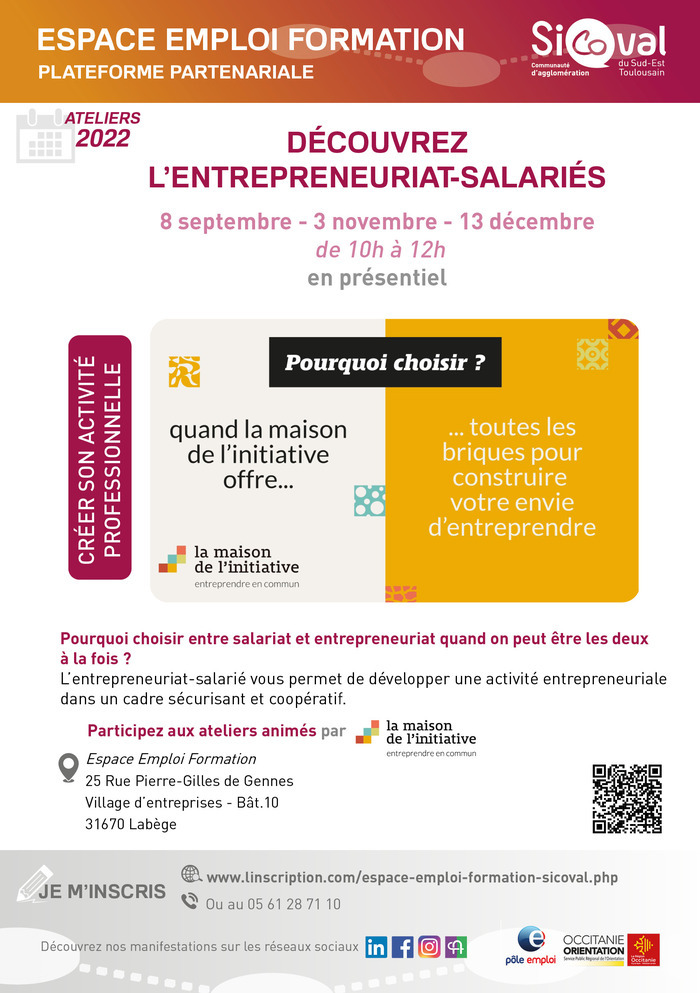 Découvrez l'entrepreneuriat-salarié en présentiel