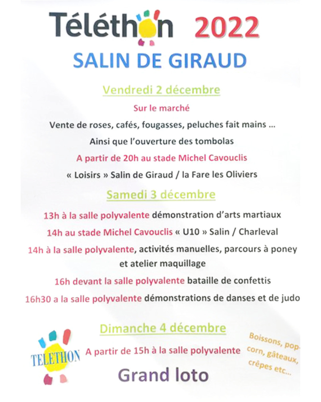 Associations, particuliers et commerçants de Salin-de-Giraud se mobilisent autour du Téléthon