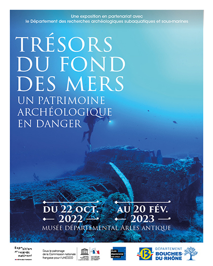 Cette exposition consacrée à l’archéologie sous-marine a pour objectif de mettre en évidence la réalité et la fragilité des patrimoines immergés loin de l’idée fantasmée des trésors sous-marins.