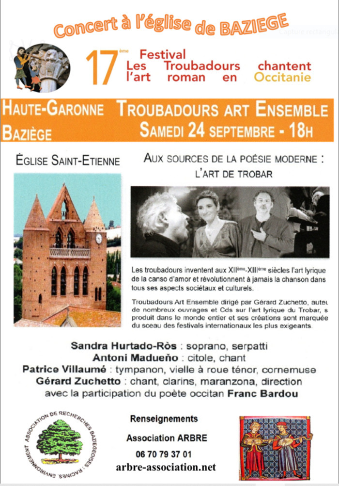 Les troubadours chantent l'art roman à Baziège