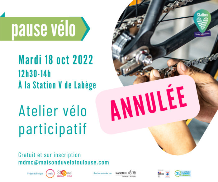 Annulé | Pause vélo 18 octobre 2022 | Atelier vélo participatif