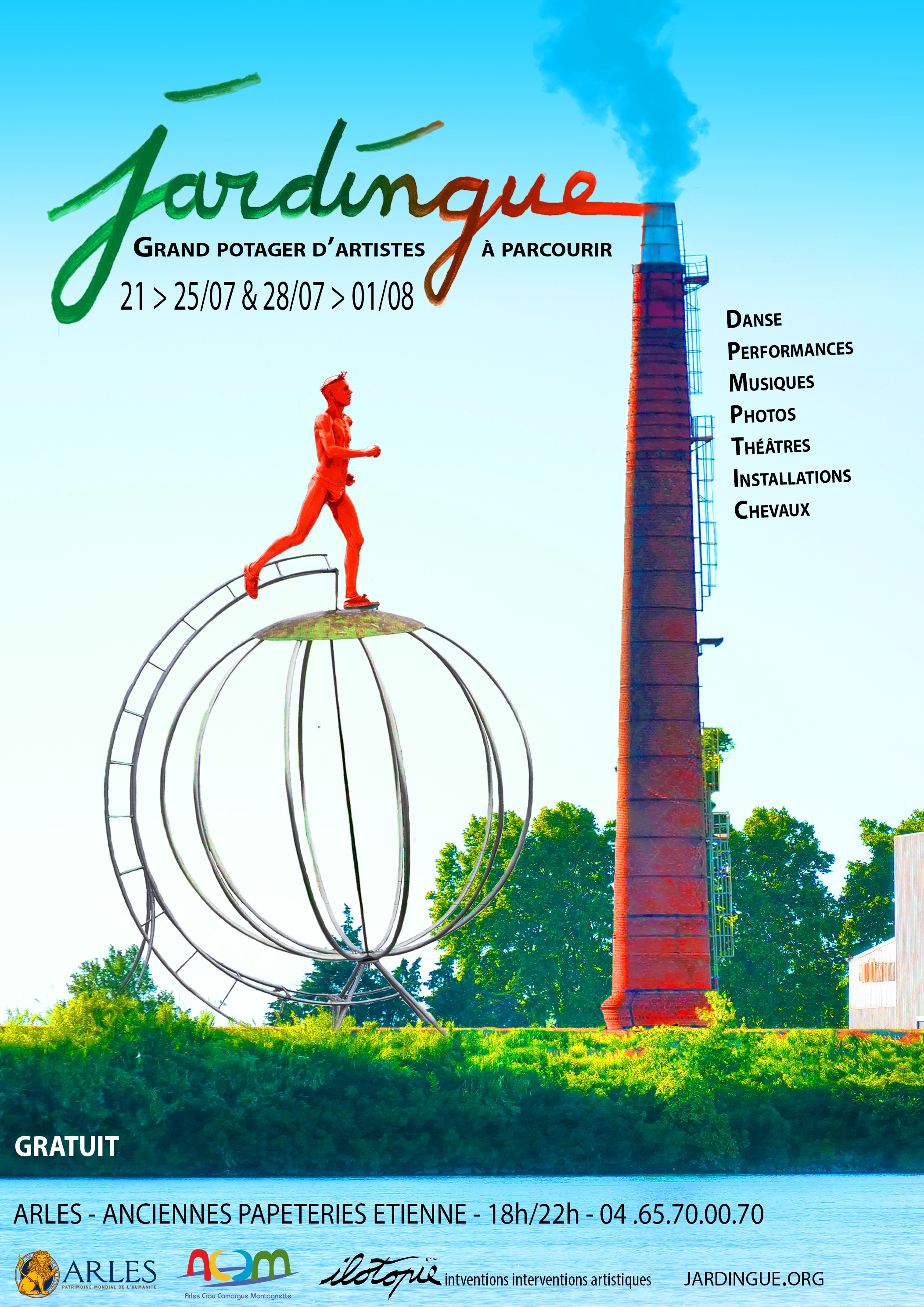 Le JARDINGUE, grand potager d'artistes à parcourir, vous ouvre les portes des anciennes Papeteries Etienne d'Arles du 21 au 25 et du 28 Juillet au 1er Août de 18h à 22h.