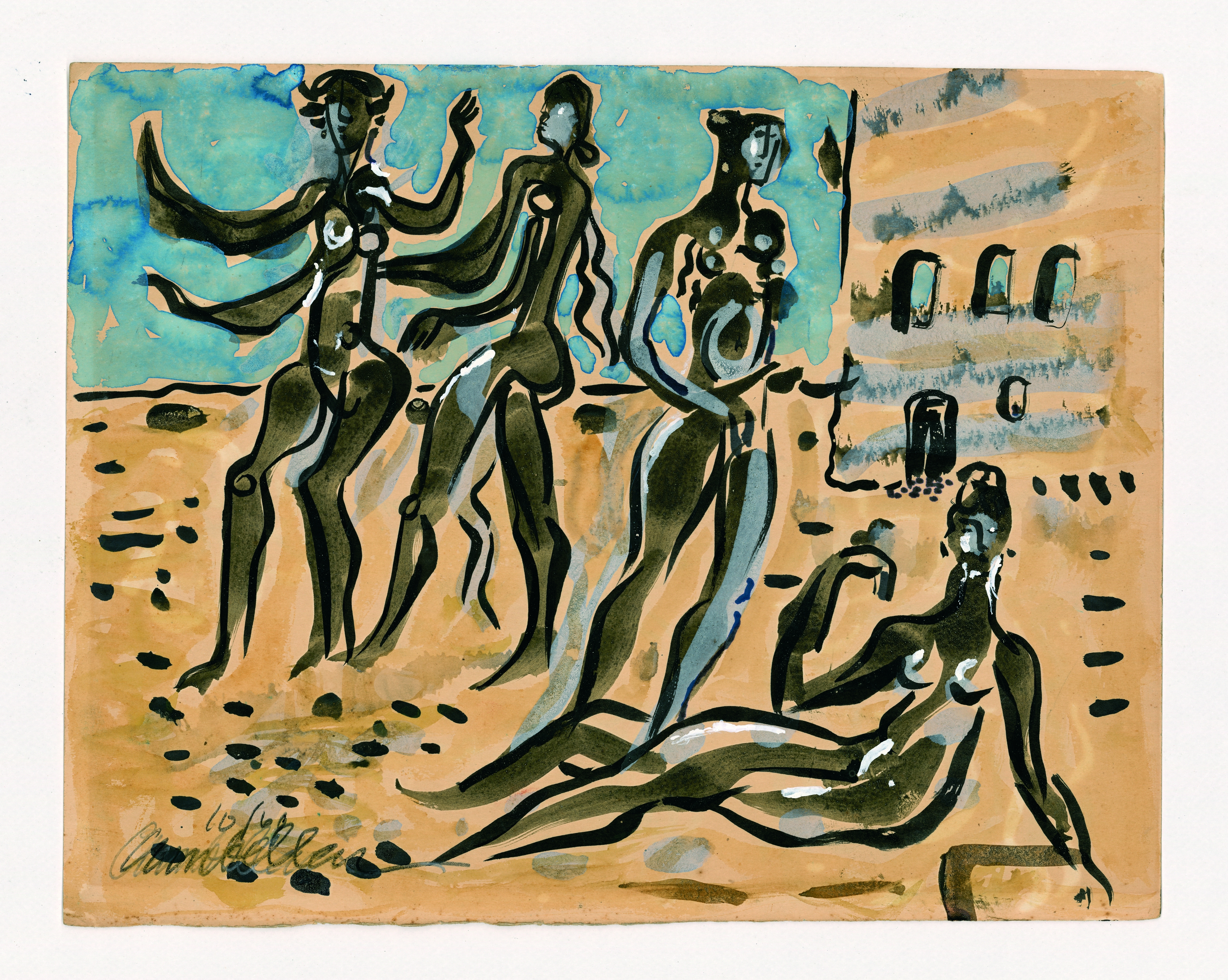 Une sélection de 125 pièces parmi 3 500 dessins couvrant toute la période créatrice de l’artiste (de 1949 à 2004).