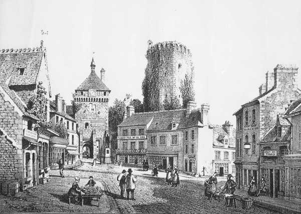Crédits image : © A. Maugendre, Bricquebec vers 1850 Crédits image : © A. Maugendre, Bricquebec vers 1850